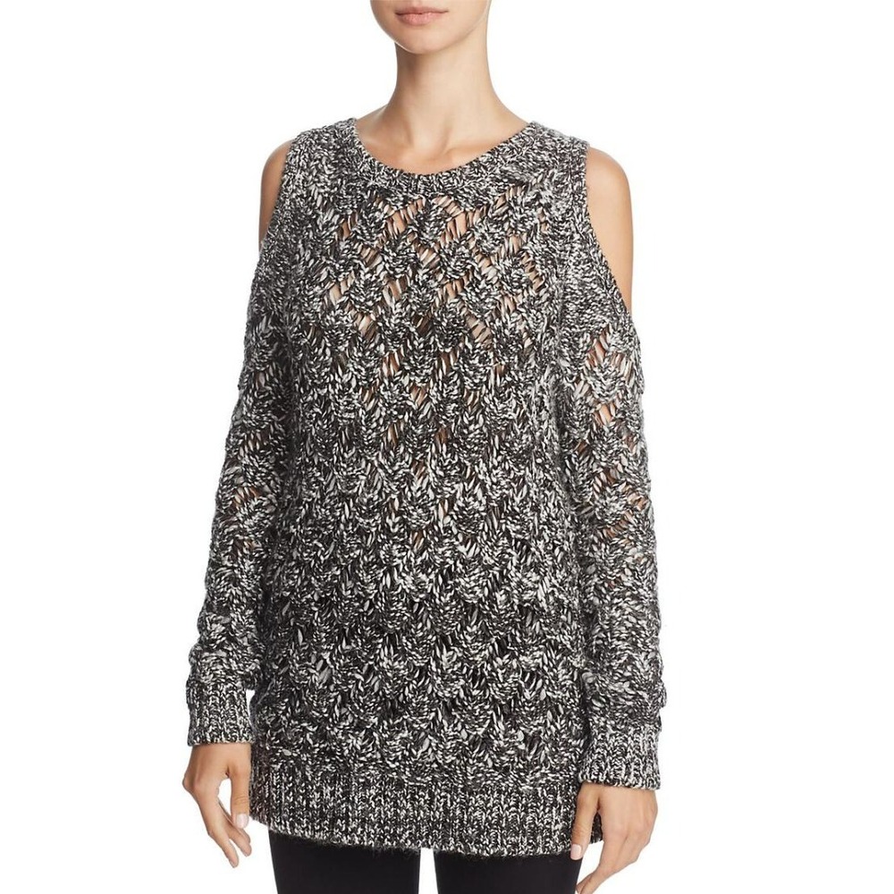 BB Dakota women sweater BLBH406260 black white acrylic wool sz XS $110